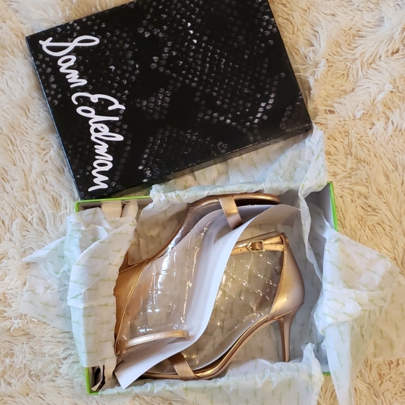 Sam Edelman Leather High Heel Sandal Prom Wedding - Picture 3 of 6